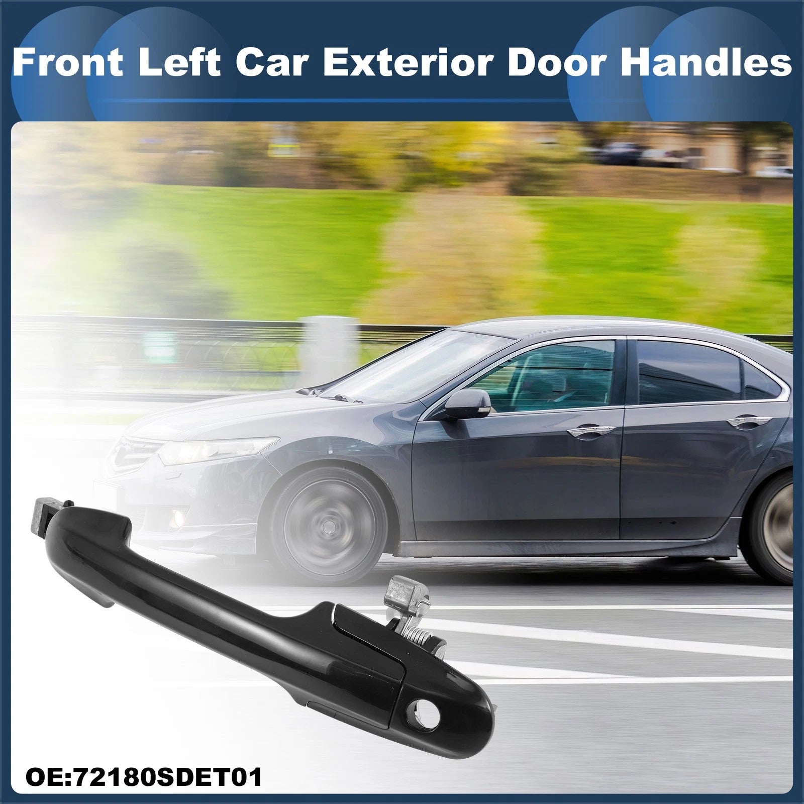 Front Left Door Handle No. 72180SDET01 for Honda Accord (2003–2007) Black