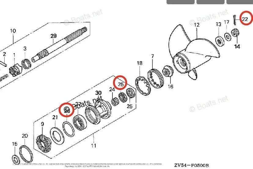 Lower Unit Oil Seal & O-ring Set for Honda Outboard Engine (91252-ZV5-003, 91351-ZV5-003)