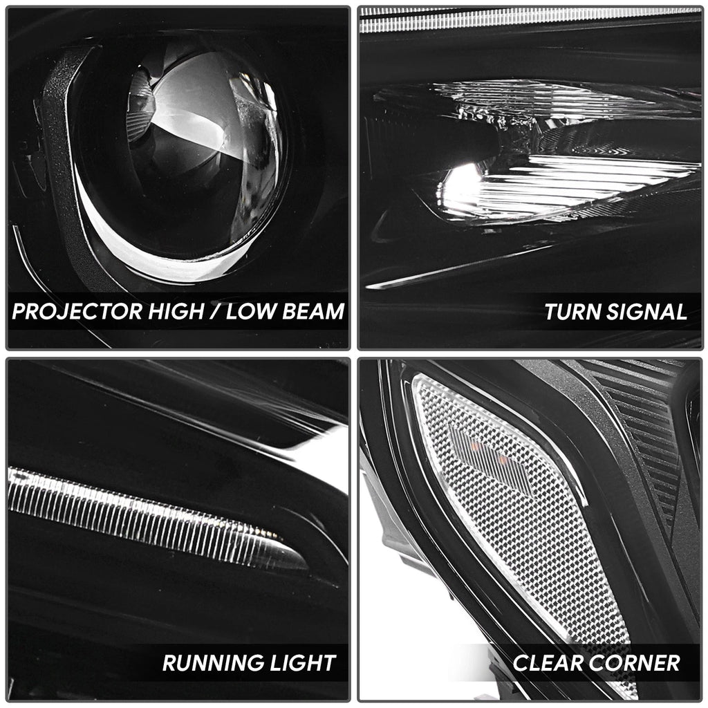 Projector Headlights Lamps for GMC Terrain (2018–2021) - Black Housing, Amber Corner