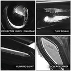Projector Headlights Lamps for GMC Terrain (2018–2021) - Black Housing, Amber Corner