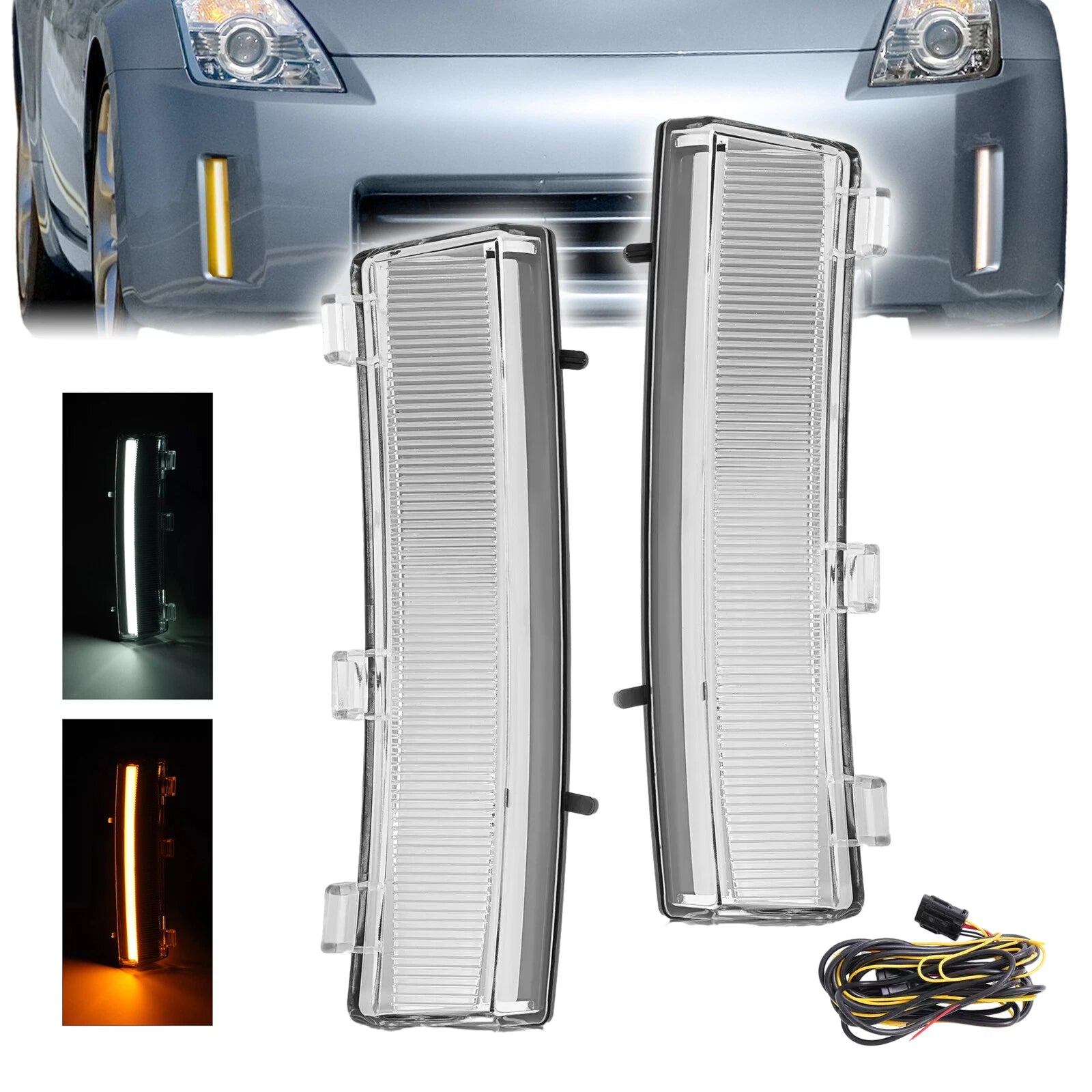 Clear Lens Side Marker Lamps for Nissan 350Z (2006–2009)