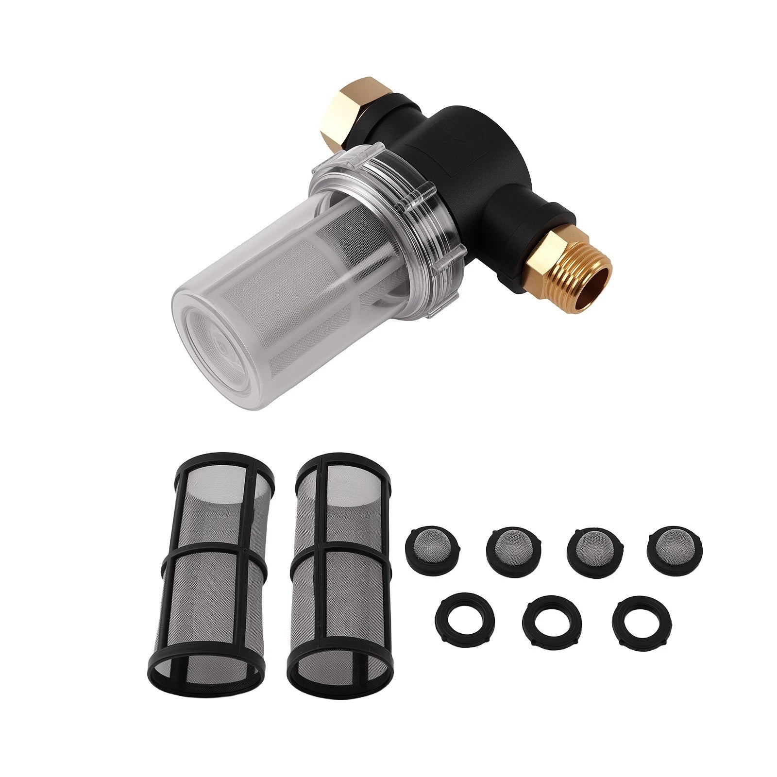 3/4" Inline Filter Brass Thread for Garden Hose Pressure Washer (2010–2023)