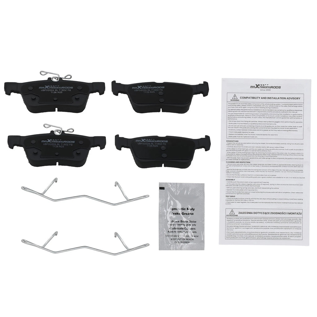 Set of 4 Rear Ceramic Brake Pads for Ford Police Responder Hybrid (2019–2020) D1665