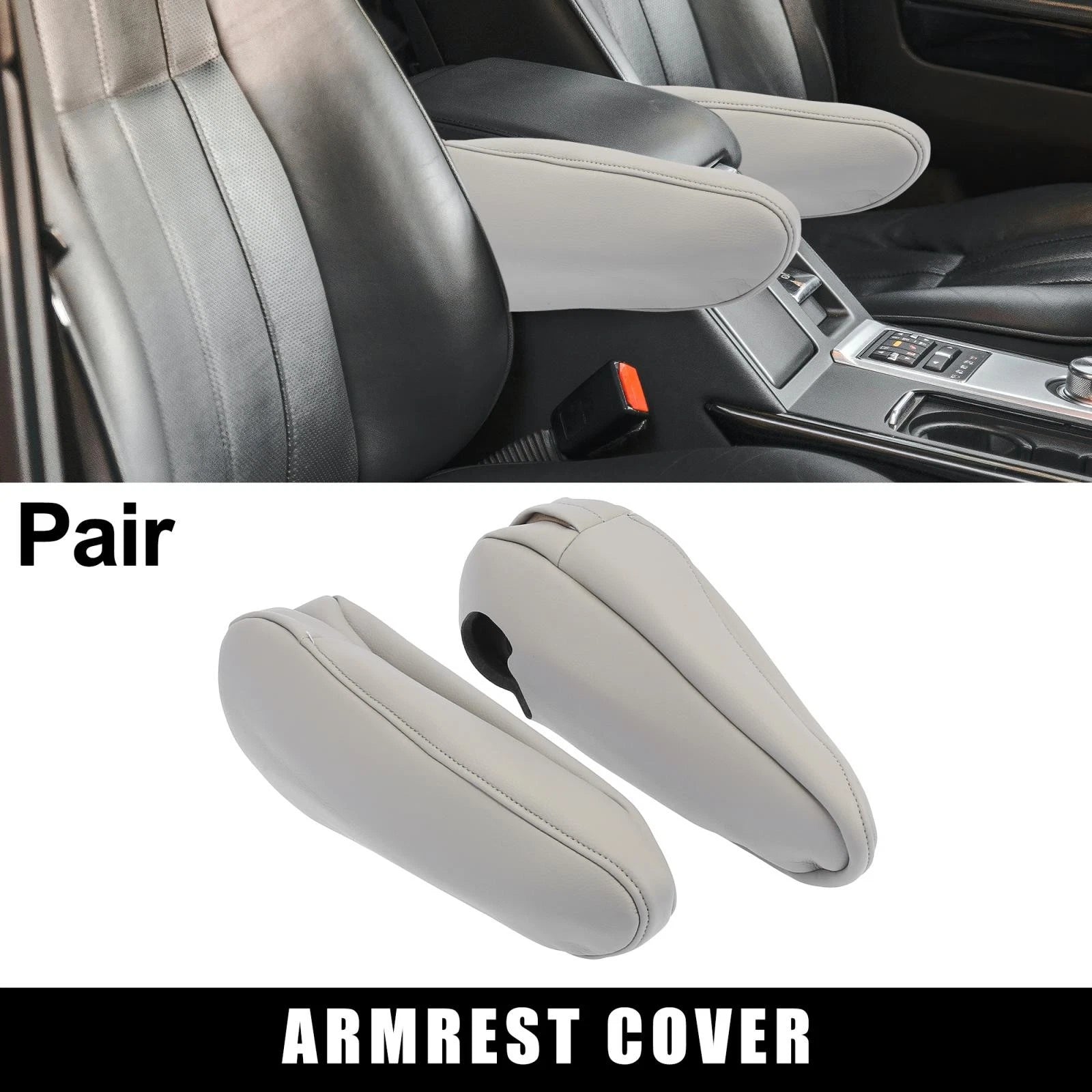 Pair Microfiber Leather Car Seat Armrest Covers for Toyota Sienna (2011–2018)