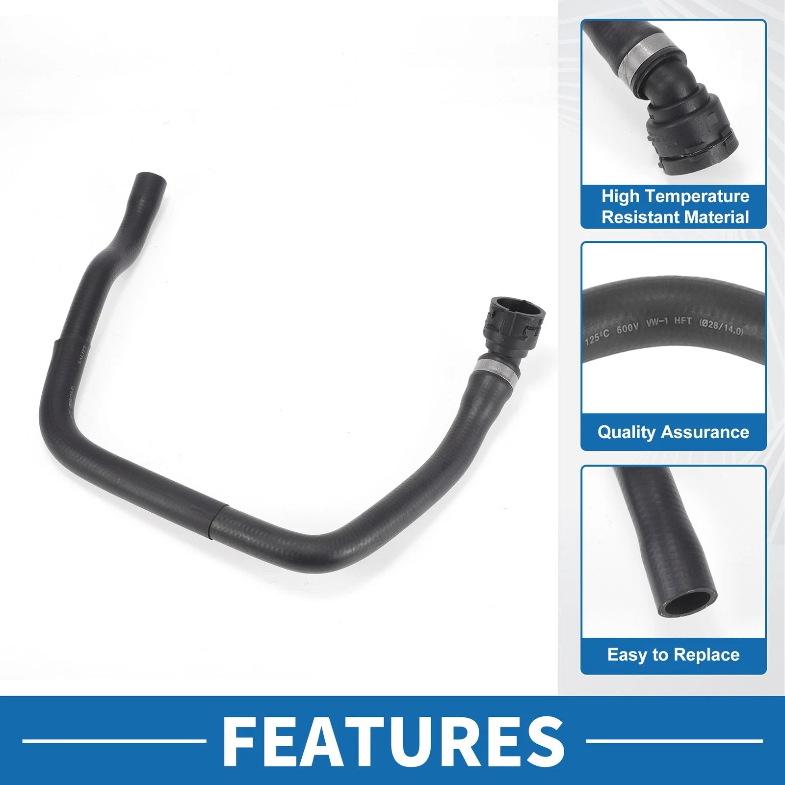 Engine Radiator Hose No.64216928590 for BMW 120i (2005–2010) Rubber Black