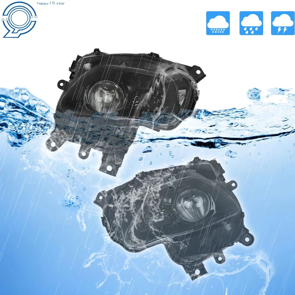 Set of 2 Projector Headlights for Jeep Cherokee (2014–2018) Black Housing