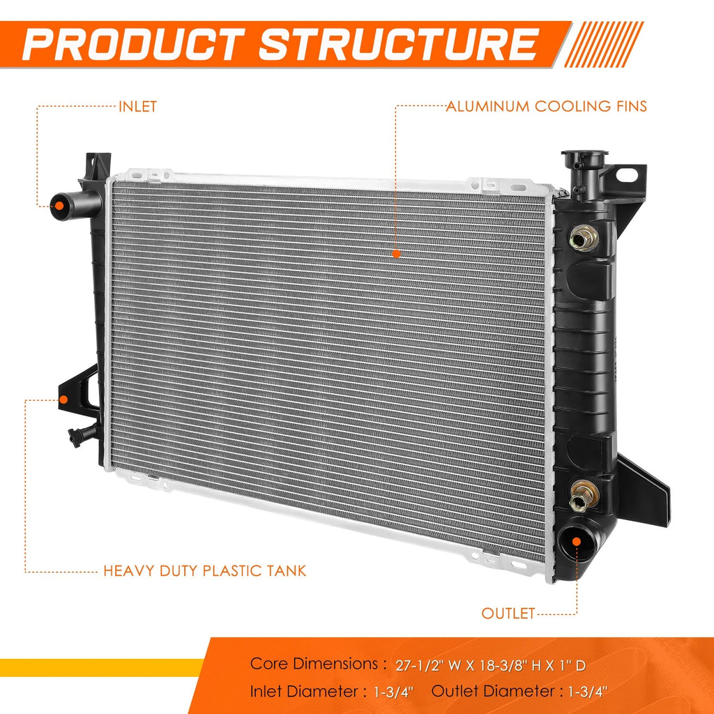 Aluminum Radiator for Ford F150/F250/F350 (1985–1996) DPI-1452