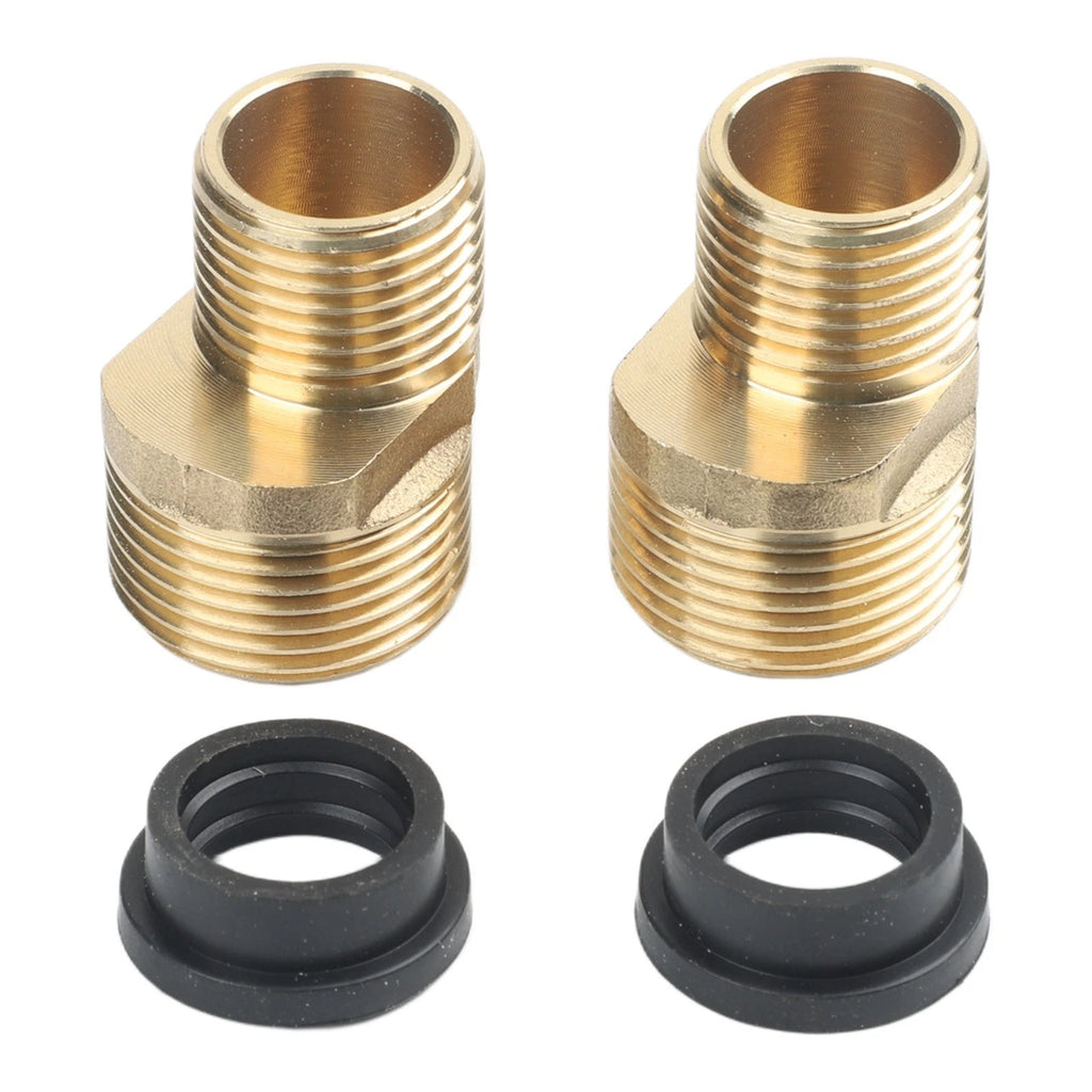 2X Brass Curved Foot Shower Faucet Connector for G12 to G34 Pipe Adapter