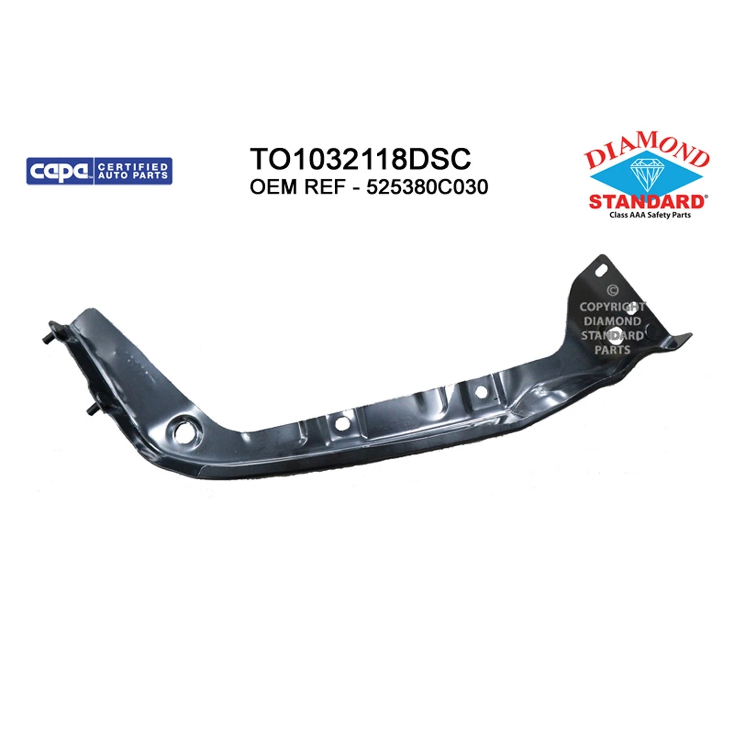 Replacement Steel Front Driver Side Outer Bumper Cover Support