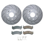 Front Brake Kit 330mm Drilled Disc Rotors & Akebono Ceramic Pads for Chevrolet GMC