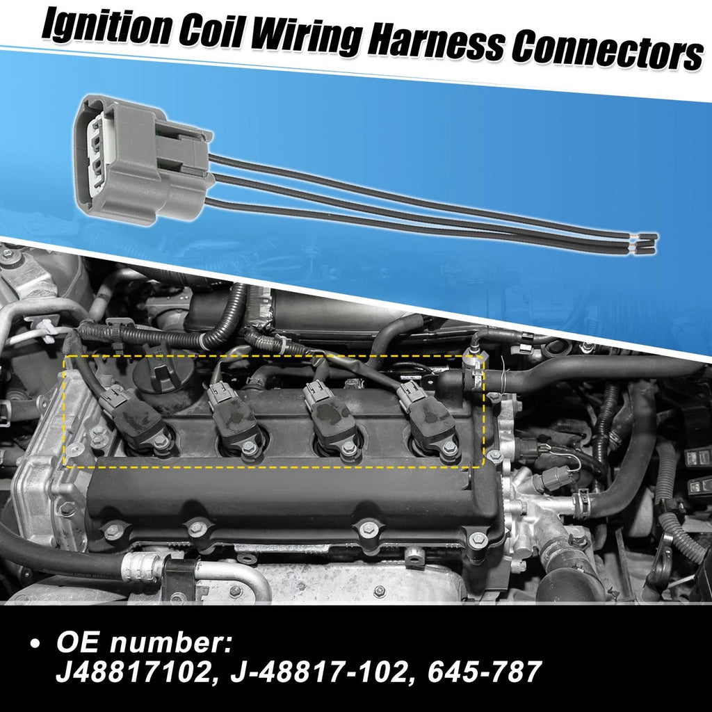 Set of 4 Ignition Coil Connectors for Nissan J48817102 