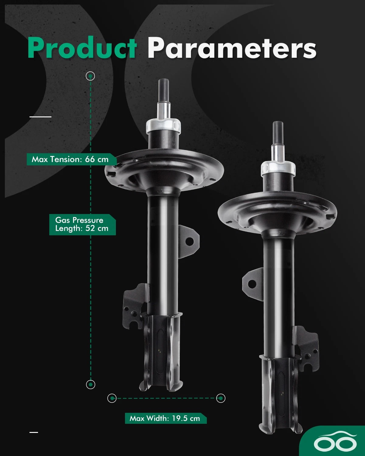 Rear Set Shocks Struts for Toyota Highlander (2008–2013), Venza (2013–2016)