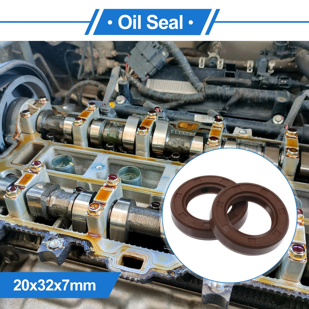 Set of 2 Oil Seal Rotary Shaft Seal FKM Rubber 20x32x7mm