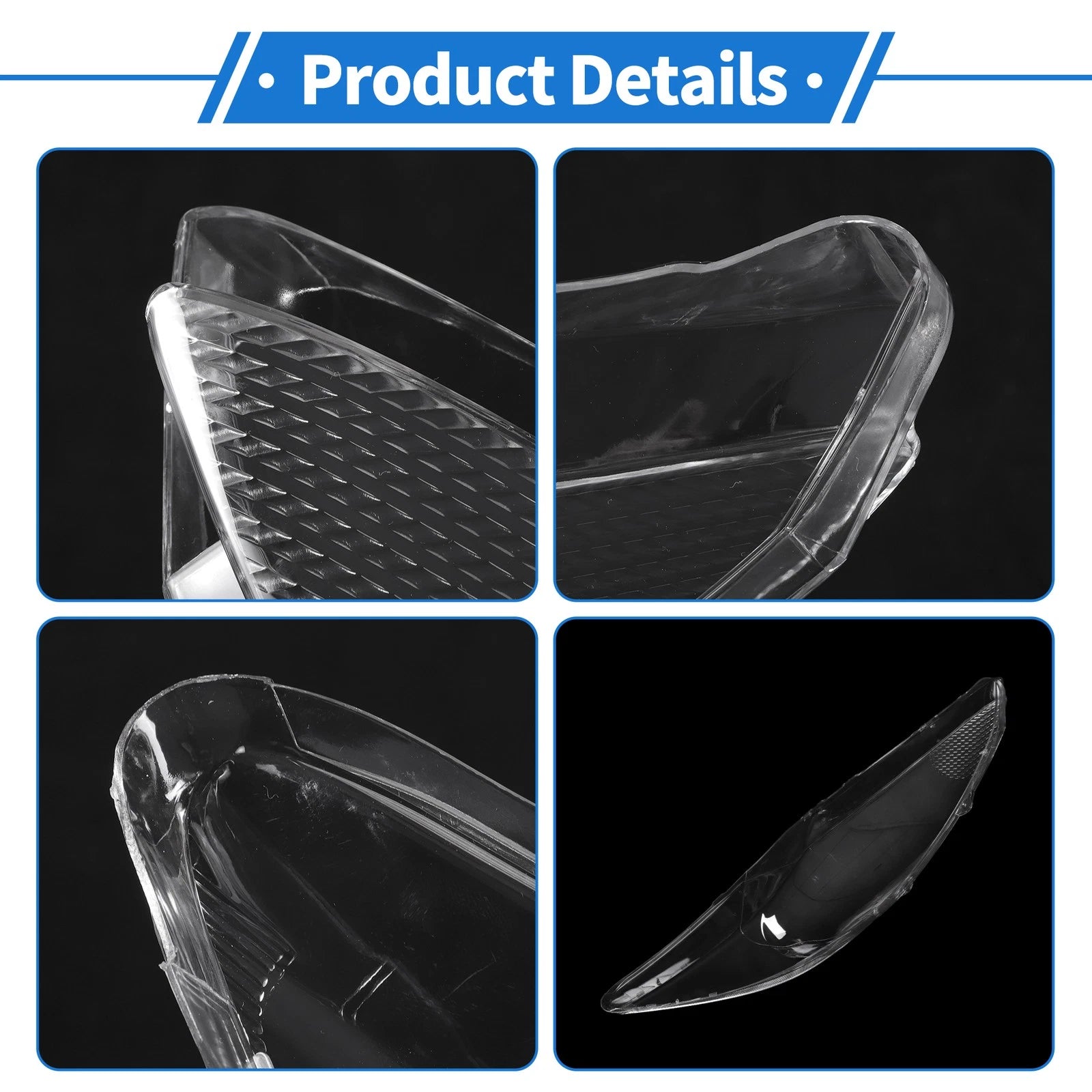 1 Pcs Headlight Lens Cover for Ford Fiesta (2009–2012) PC Clear