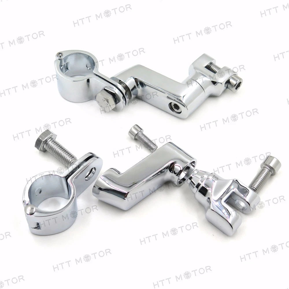 1.25" Engine Guards Footpeg Mounts Clamp for Harley (Replacement, Chrome)