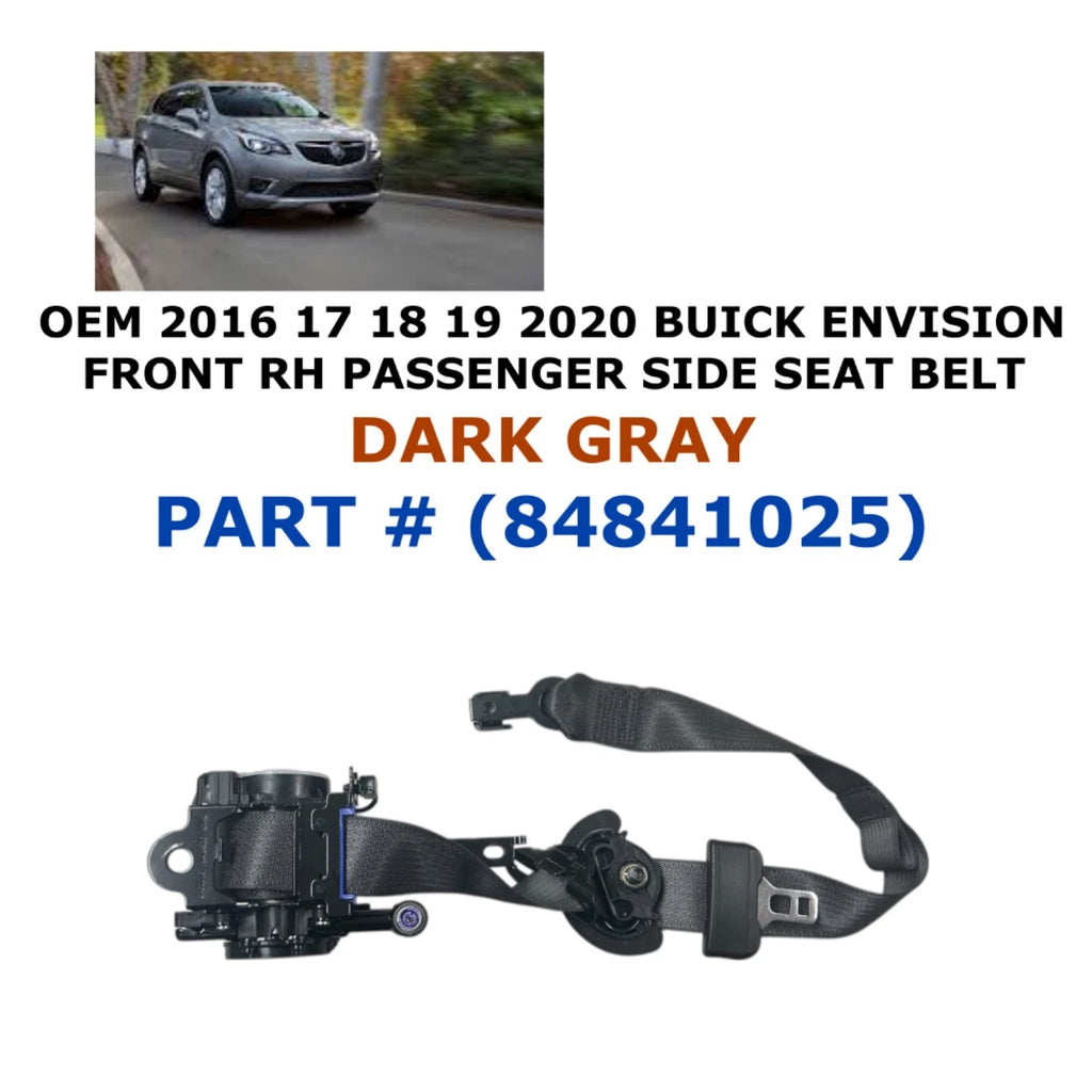 Front Right Side Seat Belt for Buick Envision (2016–2020) Dark Gray