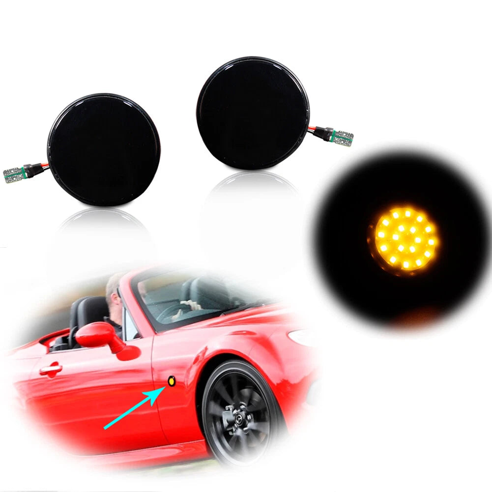 2X Amber LED Side Marker Turn Signal Lights for Mazda MX-5