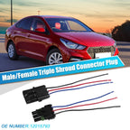 Set of 1 Car 3-Pin Male/Female Connector Plug for BMW (No. 12015793)