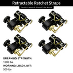Set of 4 Retractable Ratchet Straps for Ladder Rack