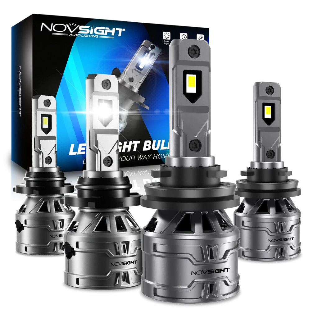 4X 9005 + H11 LED Headlight Bulbs for NOVSIGHT (6500K)
