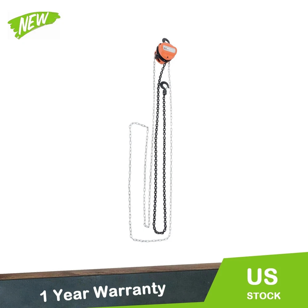 Chain Hoist 1100lb Capacity for Hoisting (10ft Lift)