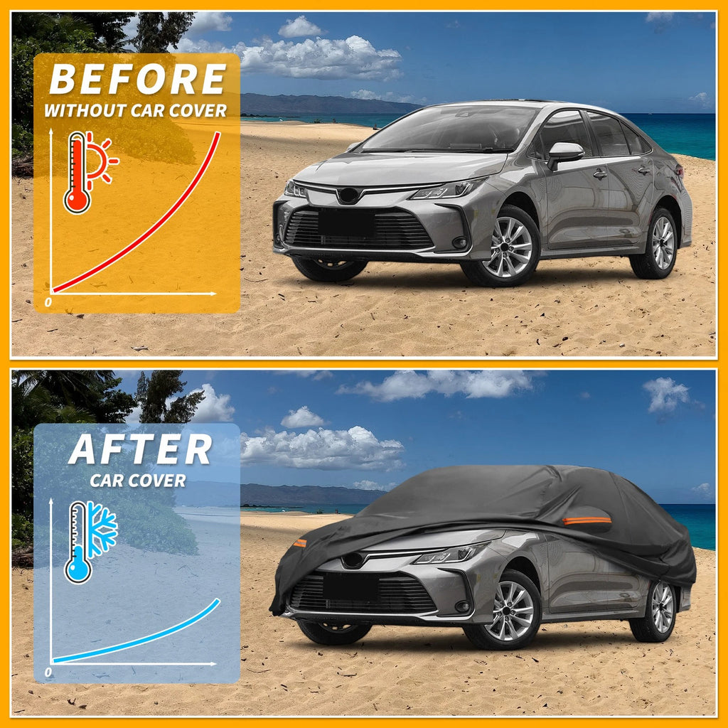 Waterproof All Weather Car Cover for Toyota Corolla Sedan (190T-PU)