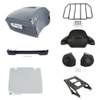 Trunk Backrest Rack Speaker Light for Harley Touring (2014–2026) Gunship Gray