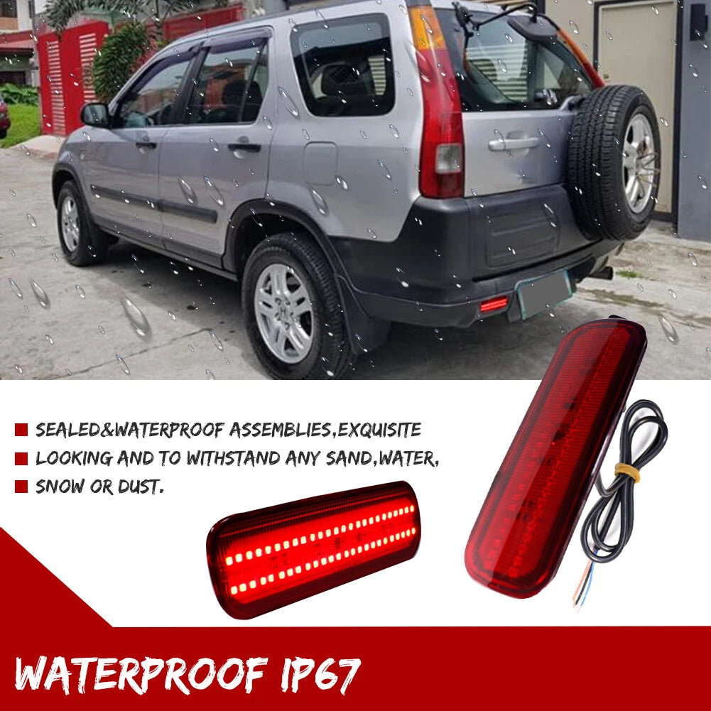 2X Rear Bumper Reflectors Red LED for Honda CR-V (2002–2004)