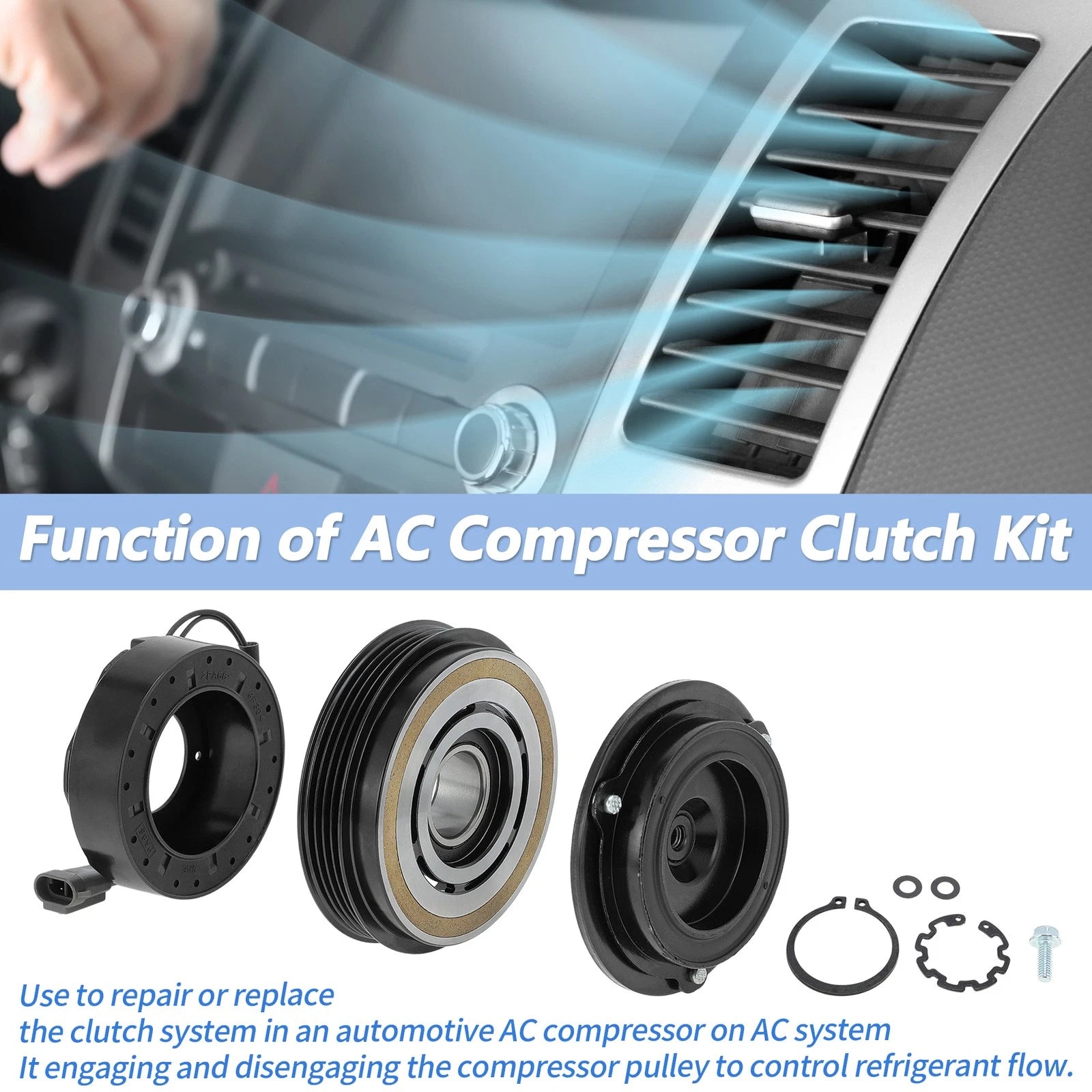 AC Compressor Clutch Kit for Chevrolet Silverado 1500 2500 Tahoe (2007–2014)