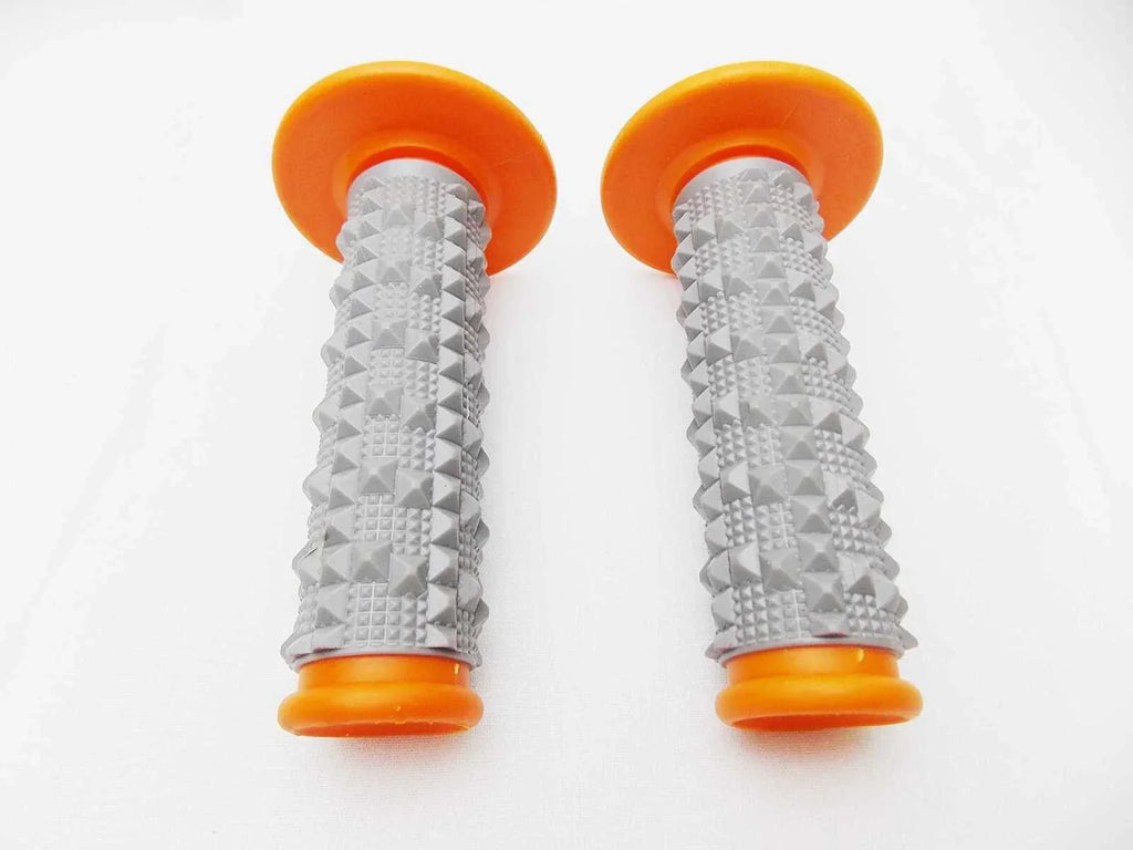 Orange Grey Diamond Top Handlebar Grip Set for Honda CR450F (2002-2009)