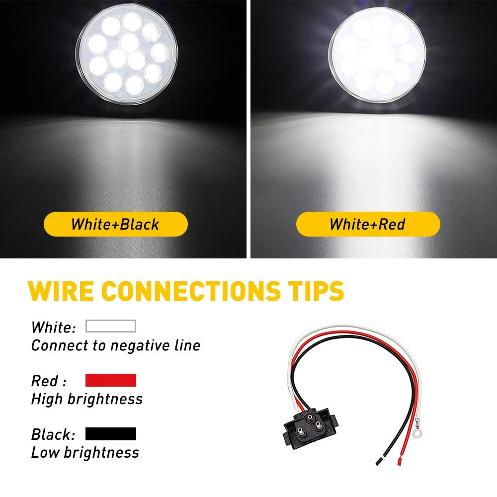 2X 4" 24LED Backup Tail Light for Trailer Truck Boat