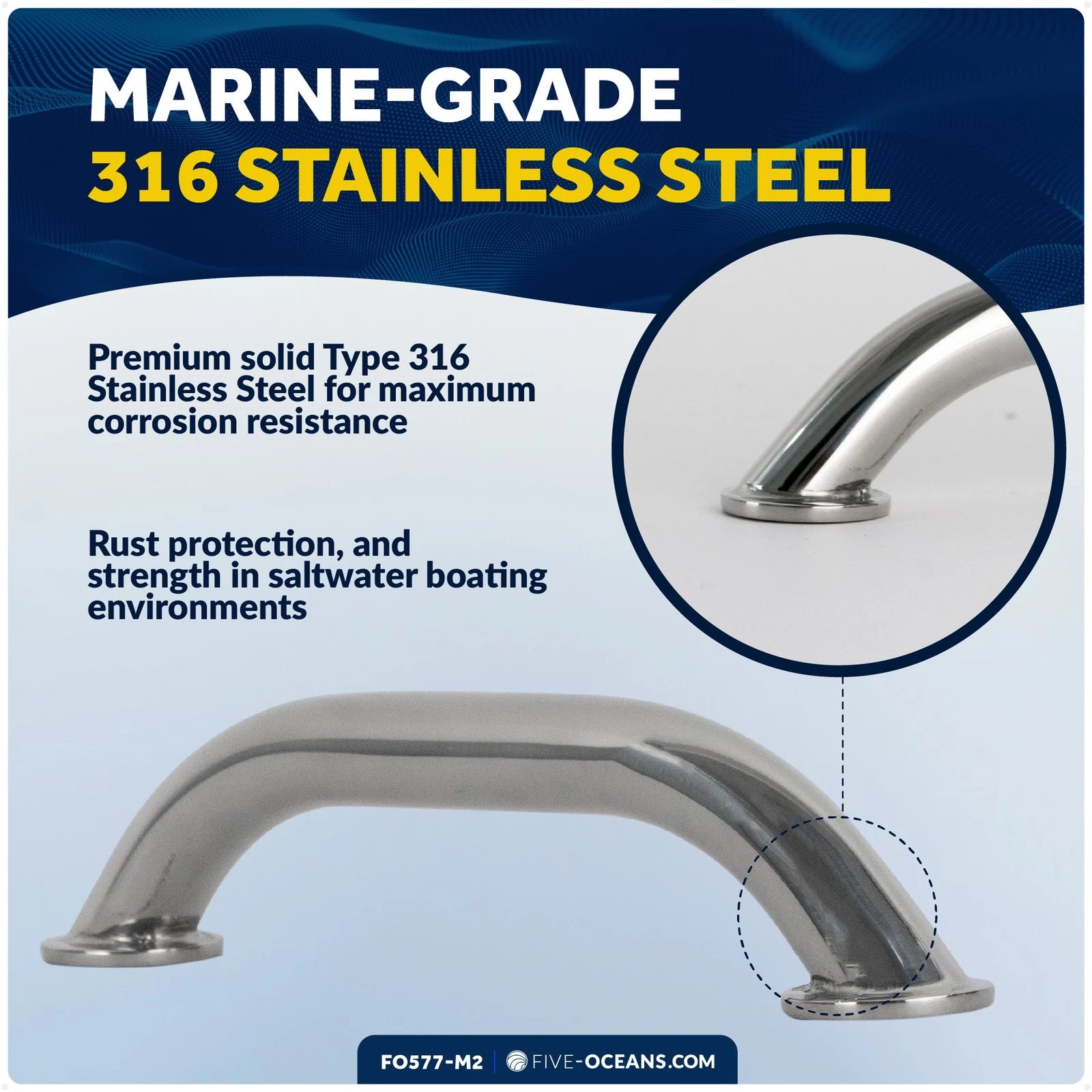 2X Stainless Steel Grab Handle for Boat (9 Inch)