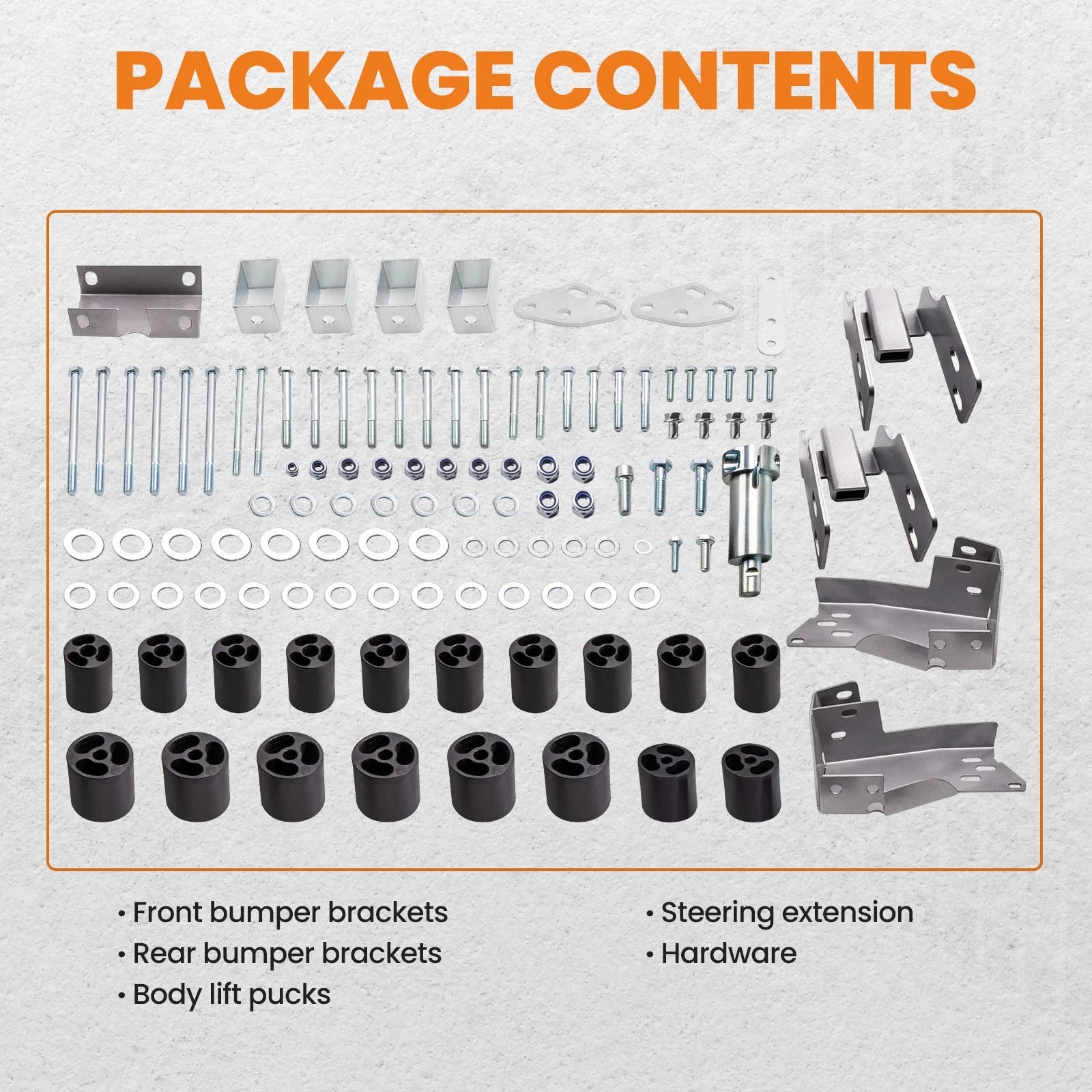 3 Inch Body Lift Kit for Chevy Silverado GMC Sierra 1500 (2007–2013) Steel