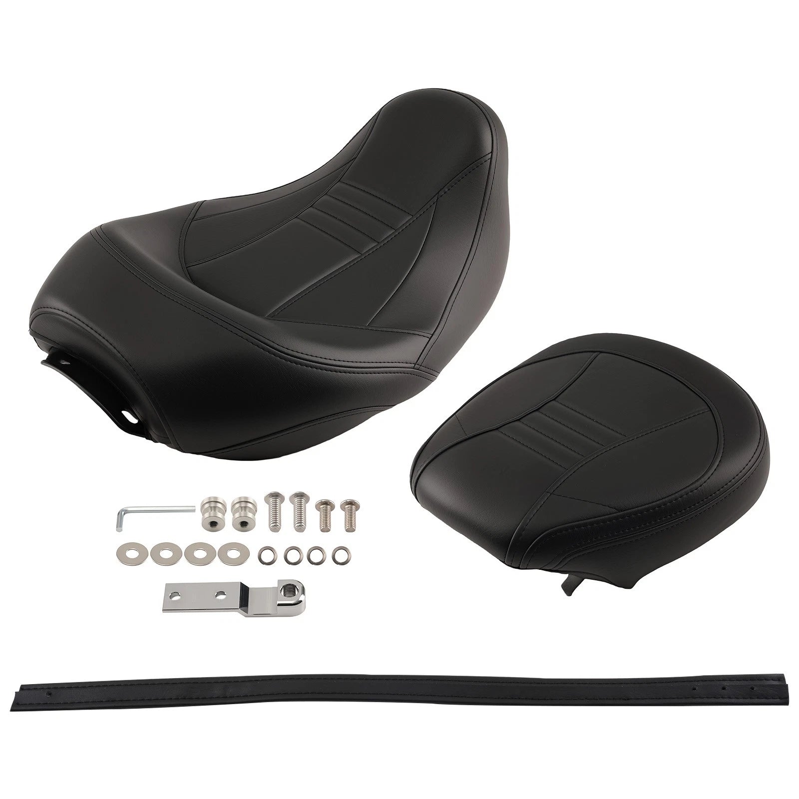 Black Low Profile Driver Seat for Harley Touring (2009–2024) Leather