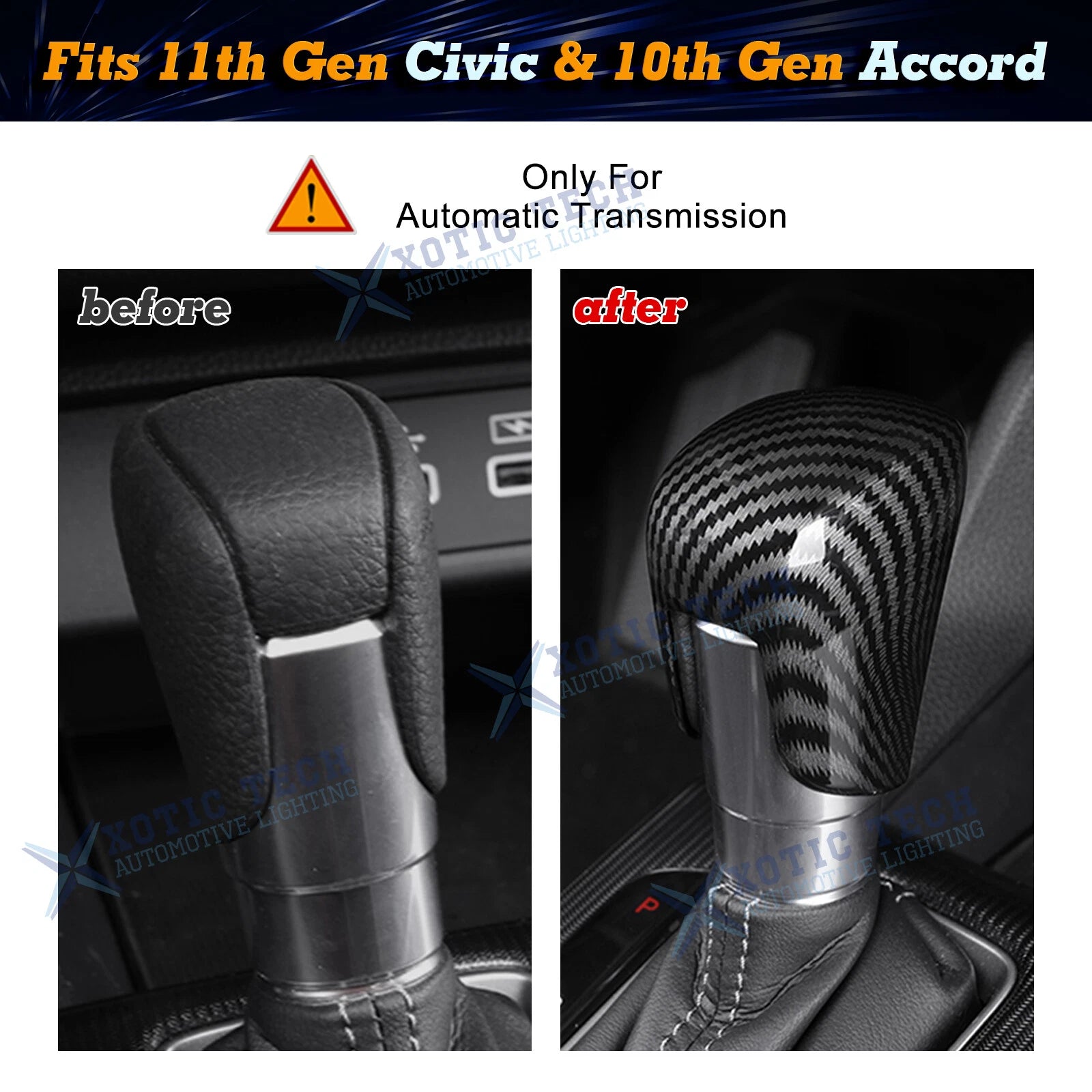 Armrest Box Cover Gear Shift Knob Decor for Honda Civic (2022-2025)