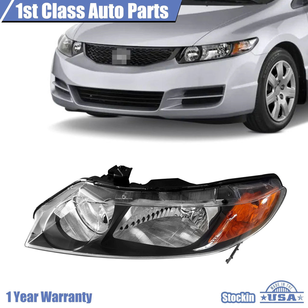Left Driver Side Headlight for Honda Civic (2006–2011)