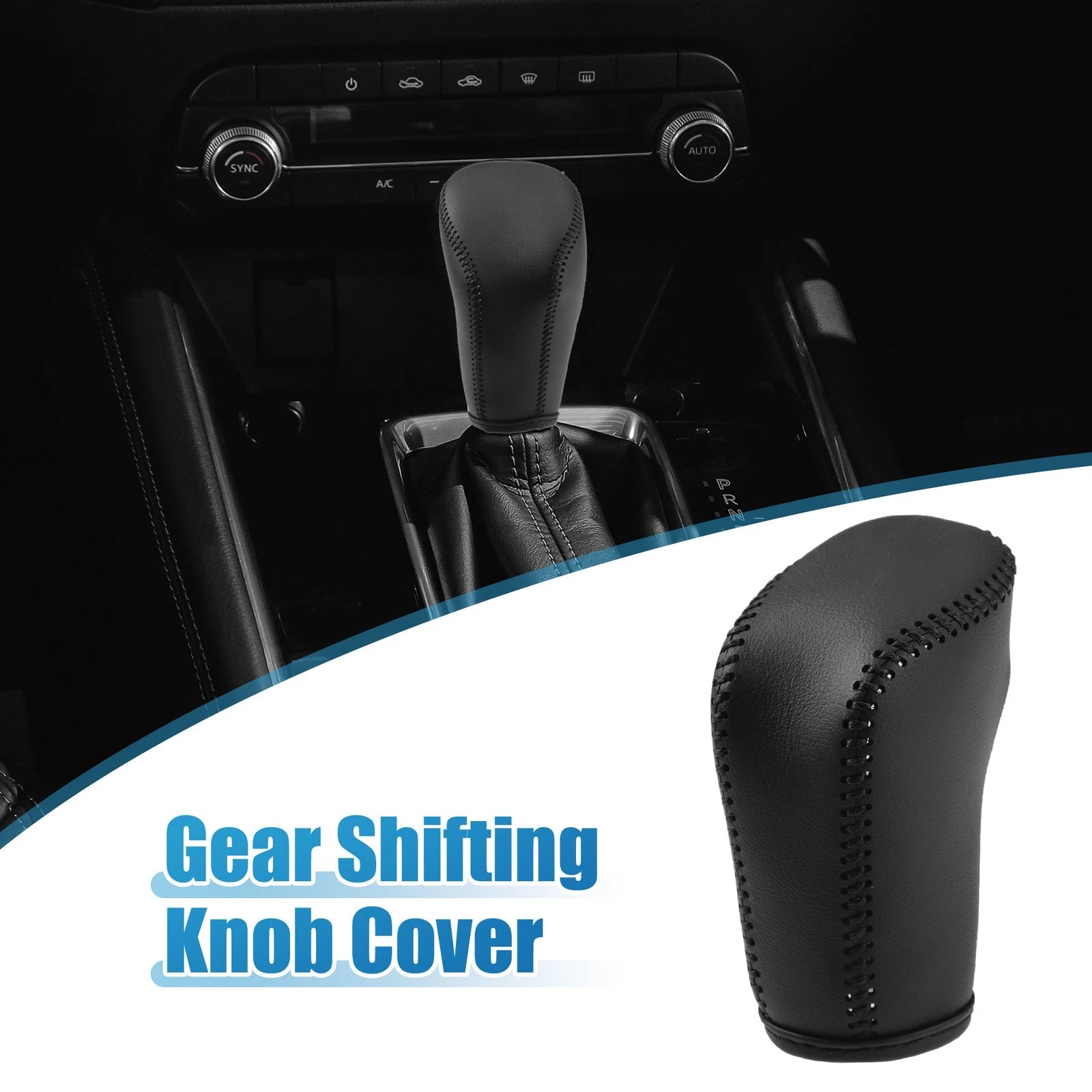 Gear Shift Head Knob Cover for Honda Civic (2022) Faux Leather Black
