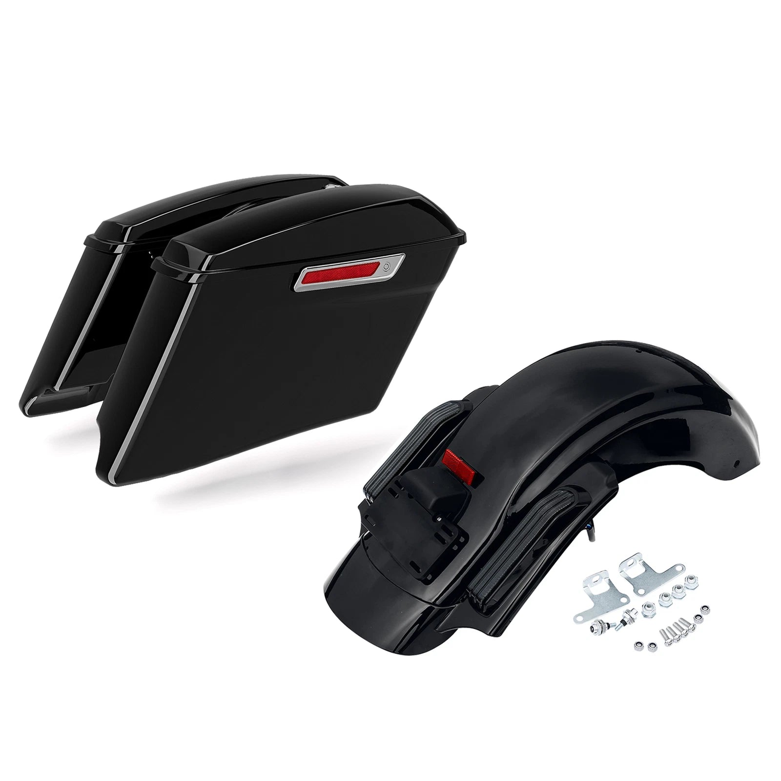 4" Stretched Hard Saddlebags with LED for Harley Road King (2014–2023)