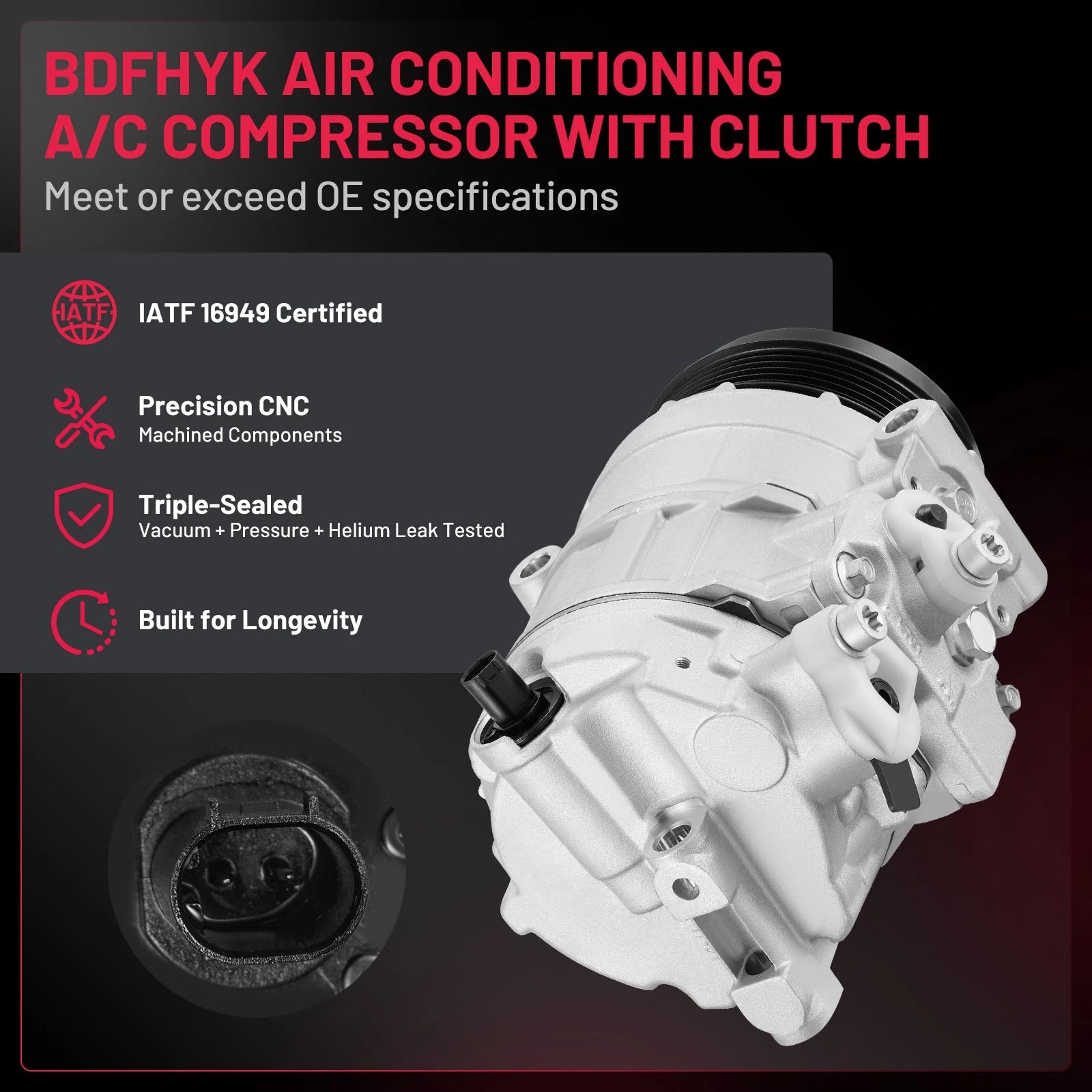 AC Compressor for Mercedes-Benz C55 AMG CL65 AMG (2005–2006) 5.4L 5.5L 6.0L