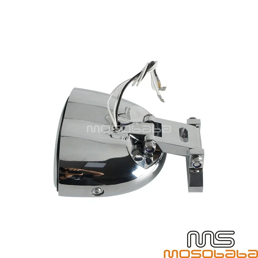 Chrome Universal Wave Dual Hi/Low Beam Headlight for Harley Chopper Softail Dyna