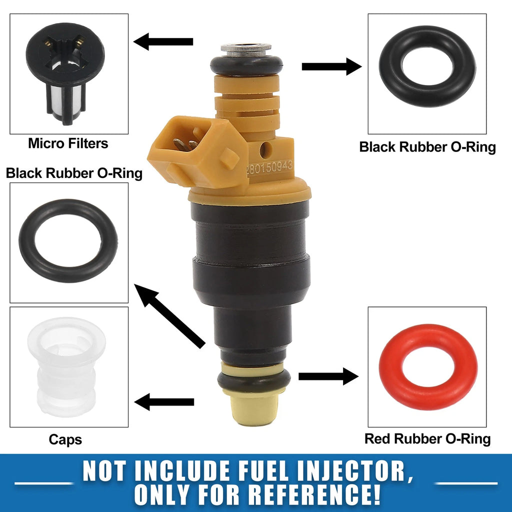 Set of 4 Fuel Injector O Rings No. 16450PNEG01 for Acura RSX, Honda Civic 