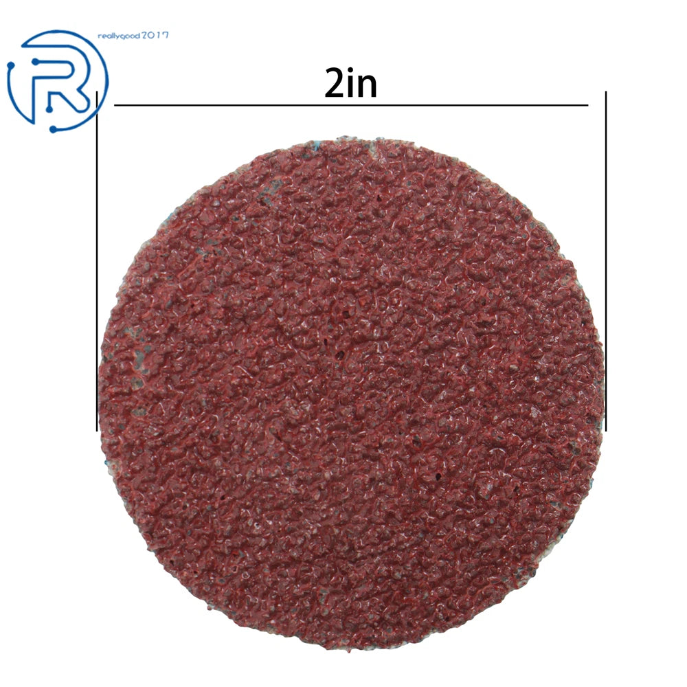 50PCS 2 Inch 36 Grit Aluminum Oxide Roll Lock Discs for Die Grinder