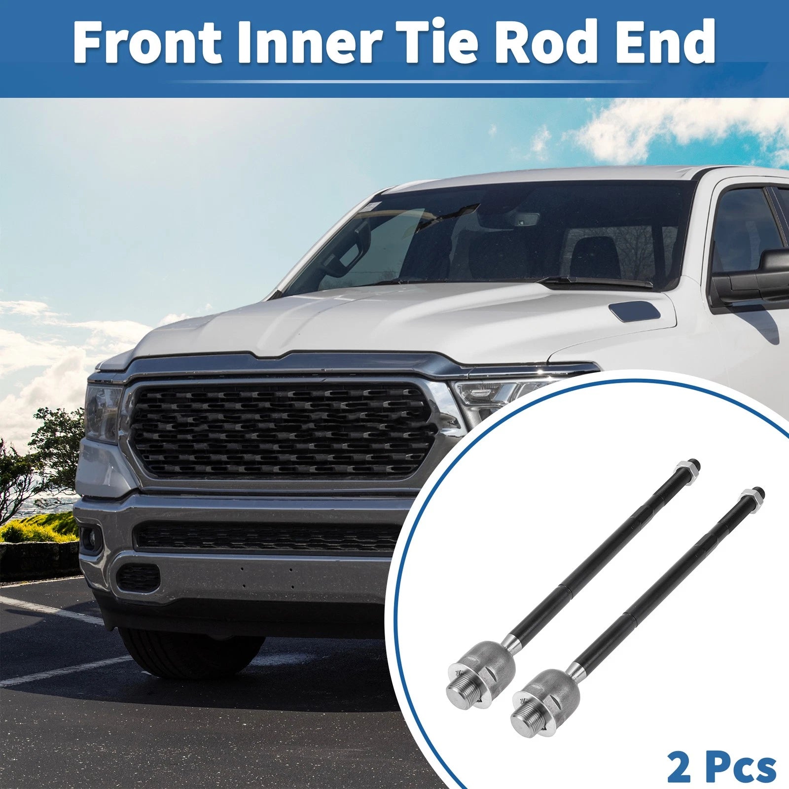 2X Front Inner Tie Rod End Links for Dodge Ram 1500 (2006–2012)