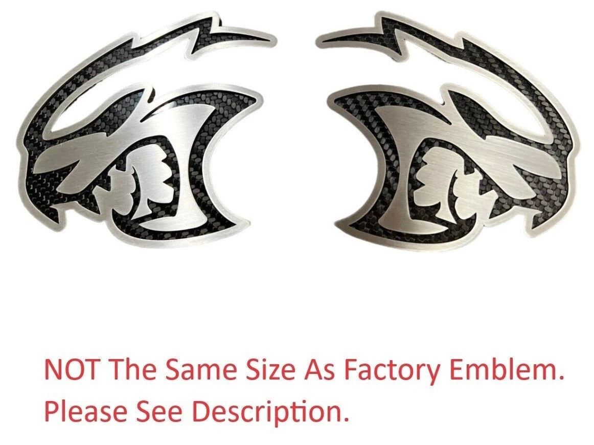 Fender Badge Emblems Black Carbon Fiber Pair for Dodge Challenger (2015–2023)