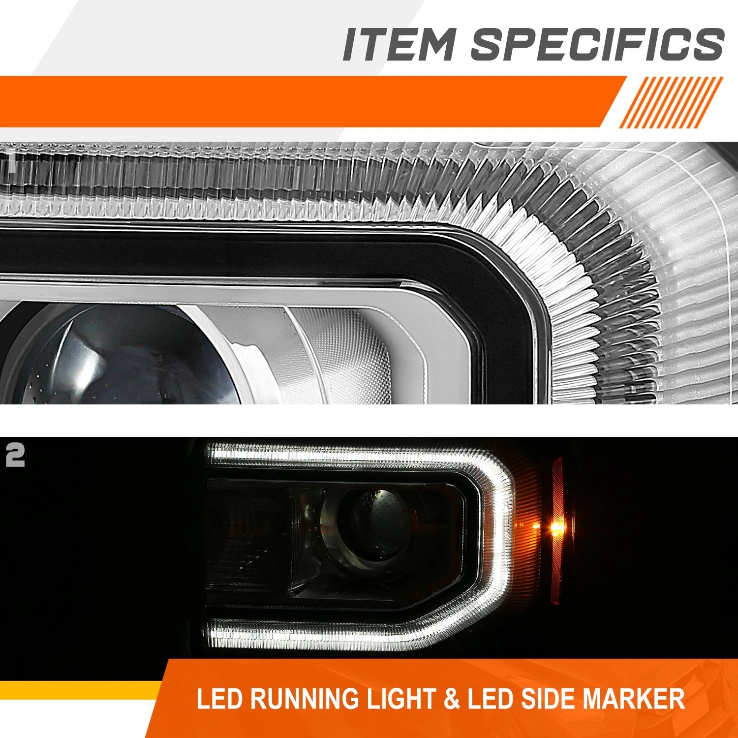 HID Projector Headlight for GMC Sierra 1500 Limited (2016–2019)