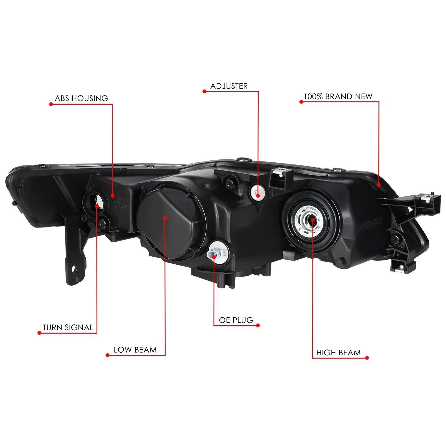 Left Side Projector HID Headlight Assembly for Acura TL Type S (2007–2008)