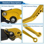 Adjustable Short Brake Clutch Levers for BMW F650GS (2008–2012) - Gold Tone