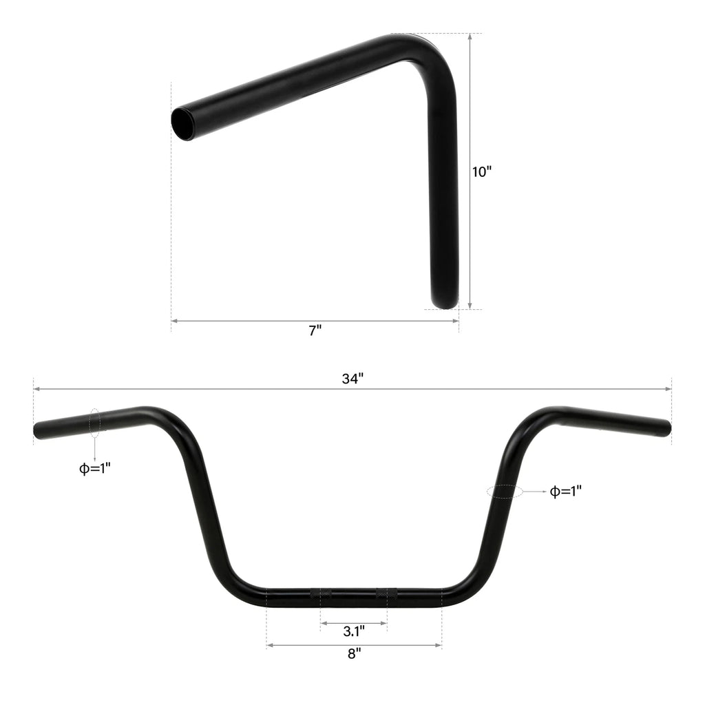 10" Rise Ape Hanger Handlebar for Harley Softail FLST FXST Sportster 883 1200