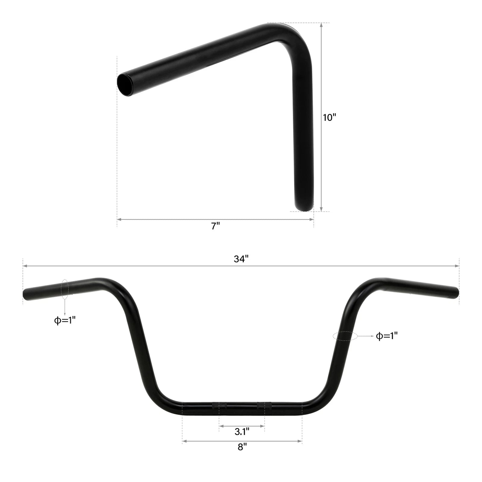10" Rise Ape Hanger Handlebar for Harley Softail FLST FXST Sportster 883 1200