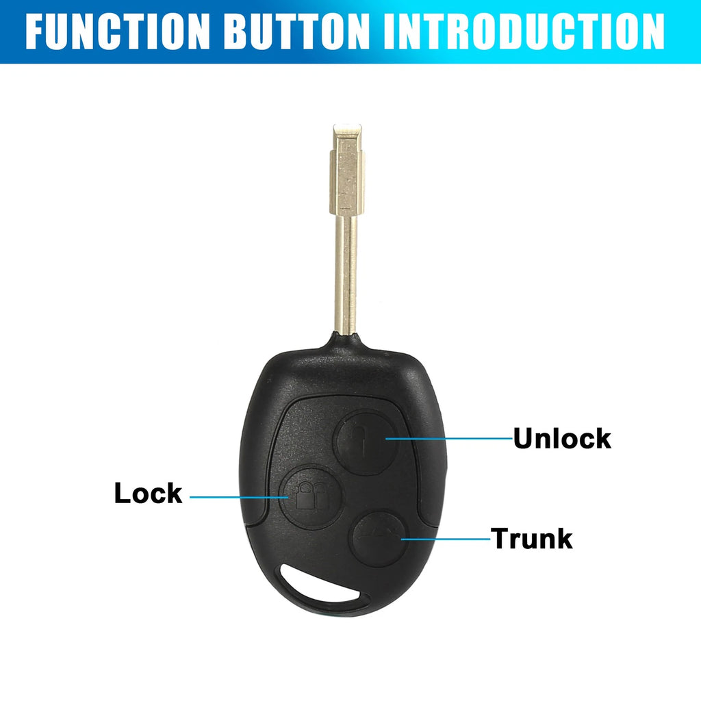 3 Button 433MHz Car Remote Key Fob for Ford Focus (Year Range Not Specified)